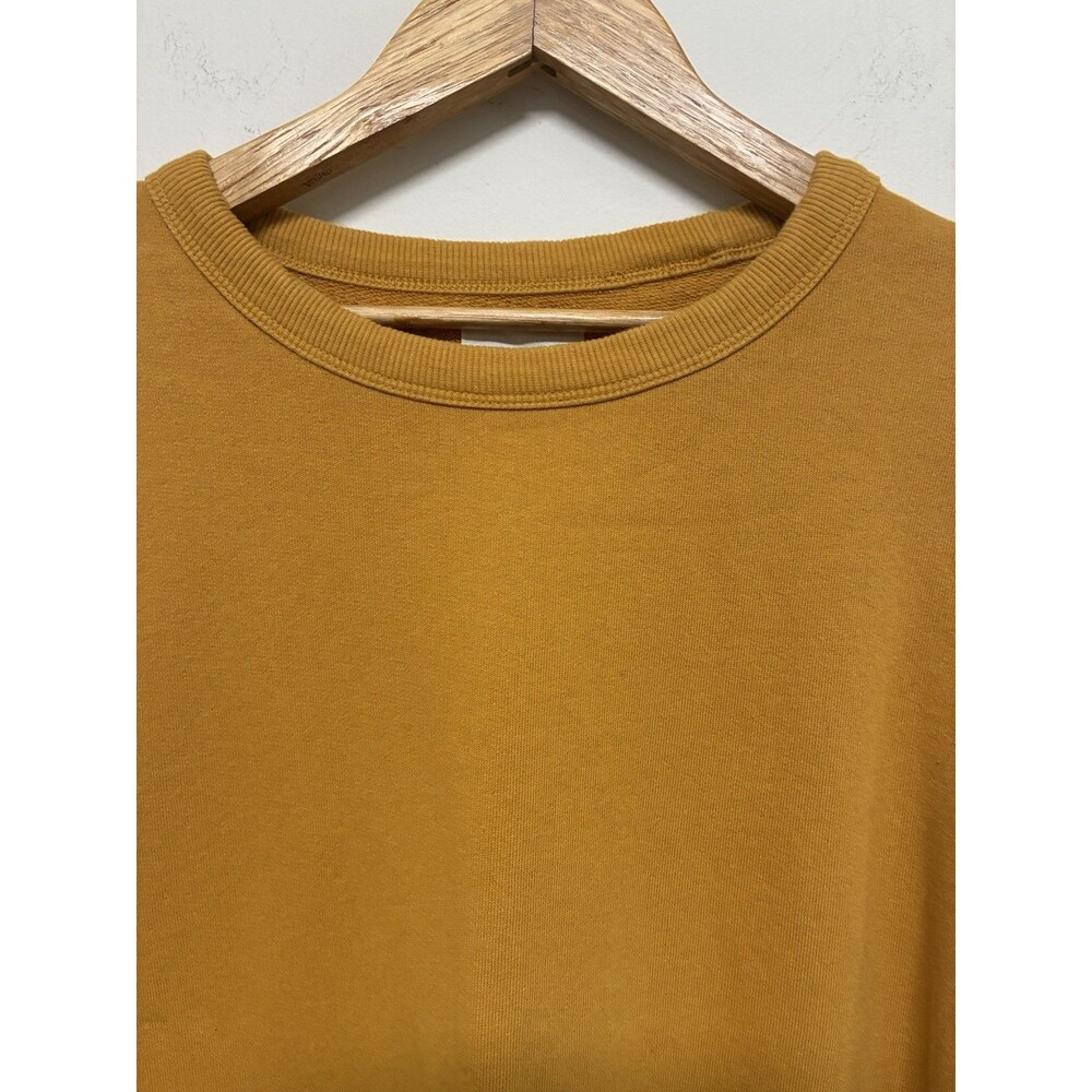 Pact Organic Cotton Sweatshirt Mustard Yellow Size Large Crew Neck Over Sized - Picture 3 of 12